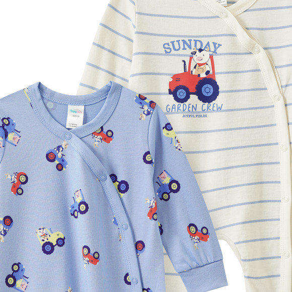 2 Baby Schlafanzüge aus Bio-Baumwolle