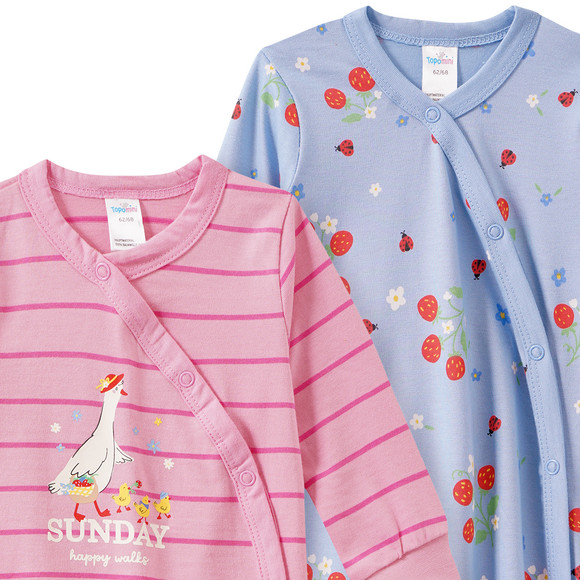 2 Baby Schlafanzüge aus Bio-Baumwolle