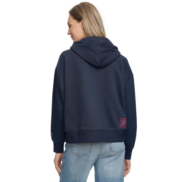 Damen Hoodie mit Print und Stickerei