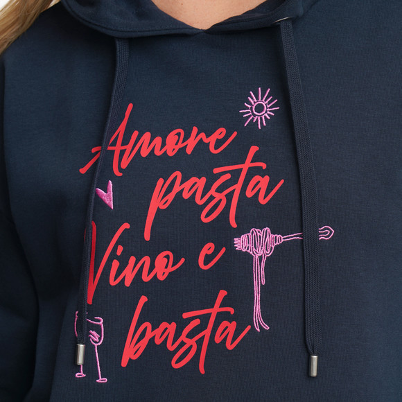 Damen Hoodie mit Print und Stickerei