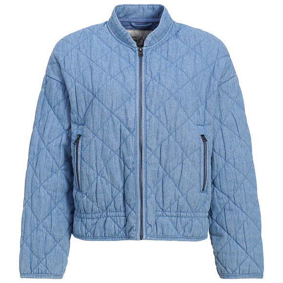 Damen Steppjacke in Denim-Optik