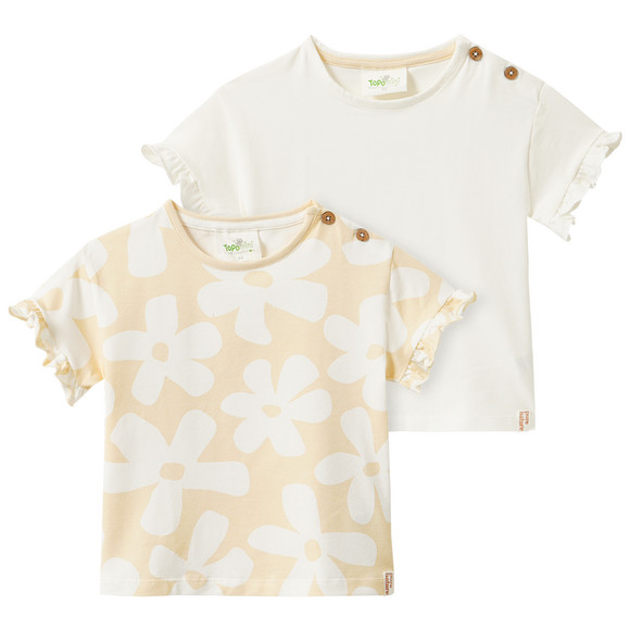 2 Baby T-Shirts mit Rüschenärmeln