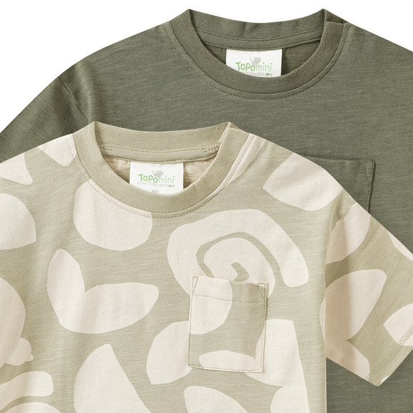 2 Baby T-Shirts mit Brusttasche