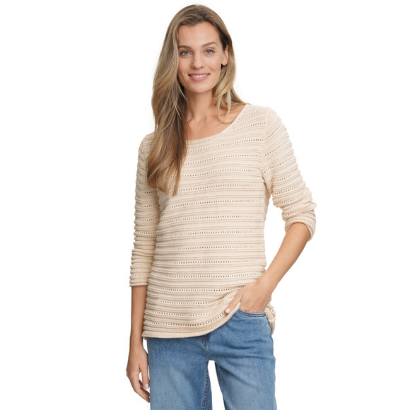 Damen Strickpullover mit Ajourmuster