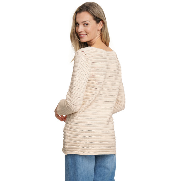 Damen Strickpullover mit Ajourmuster