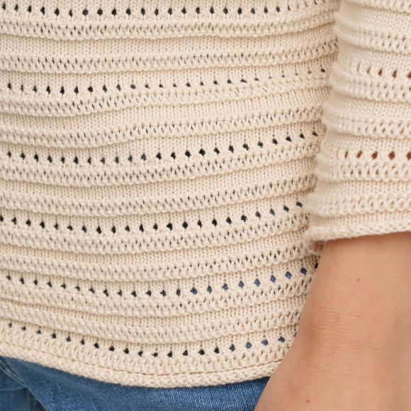 Damen Strickpullover mit Ajourmuster