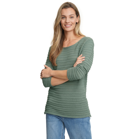 Damen Strickpullover mit Ajourmuster