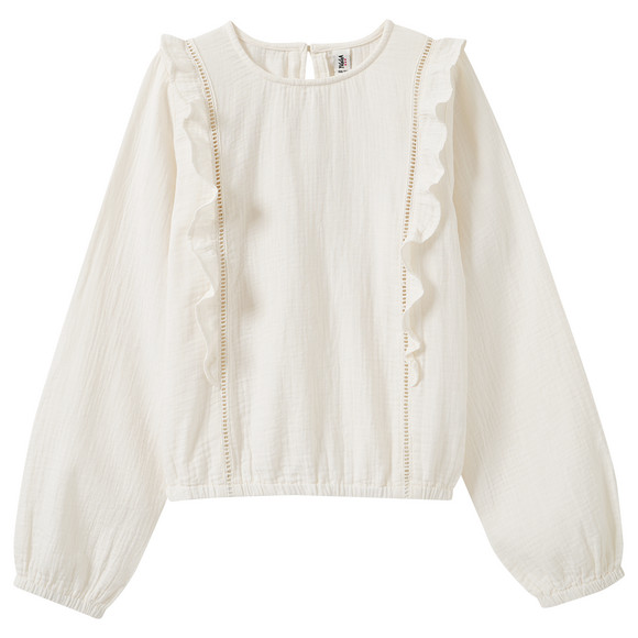 Mädchen Musselin-Bluse mit Rüschen