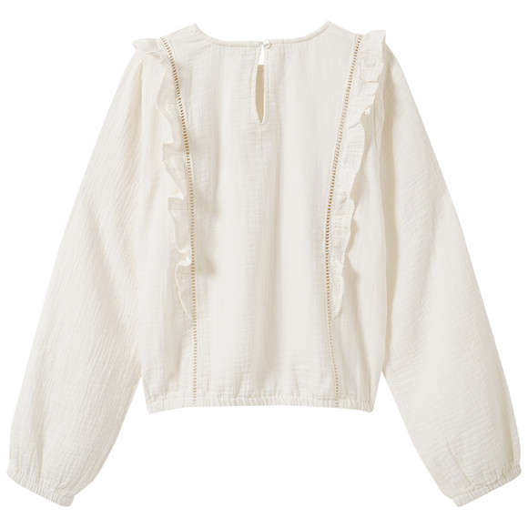 Mädchen Musselin-Bluse mit Rüschen