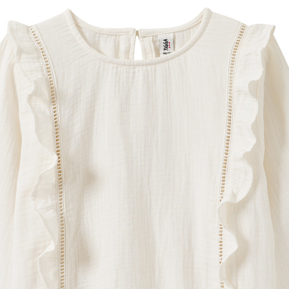 Mädchen Musselin-Bluse mit Rüschen