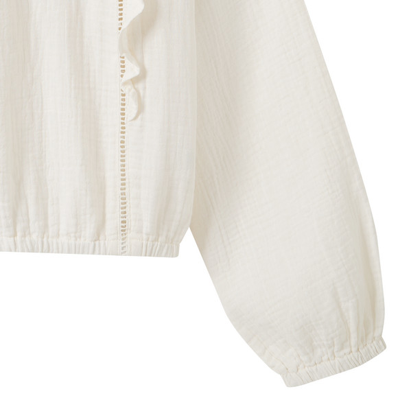 Mädchen Musselin-Bluse mit Rüschen