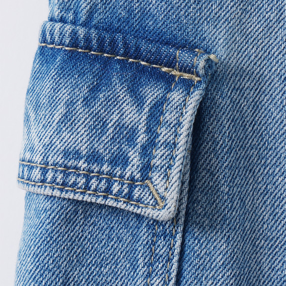 Mädchen Wide-Leg-Jeans mit Beintaschen