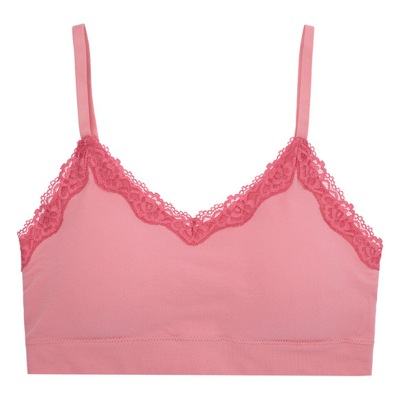 Damen Bustier mit Spitze dunkelrosa