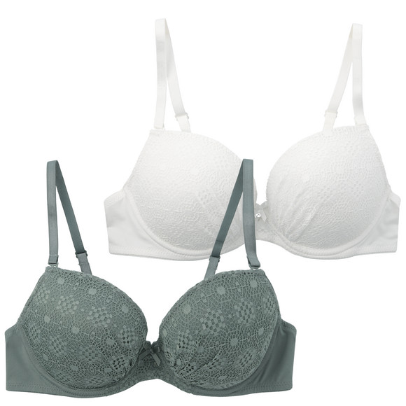 2 Damen Bügel-BHs mit Spitze