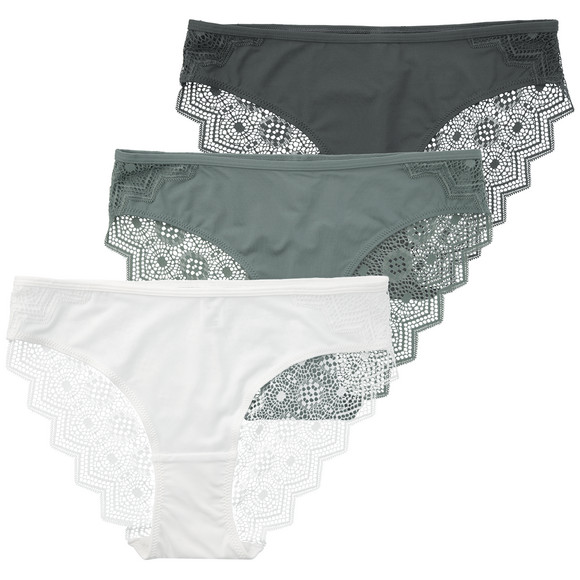 3 Damen Slips mit Spitze
