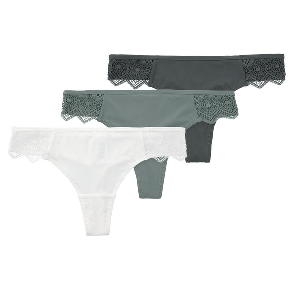 3 Damen Strings mit Spitze