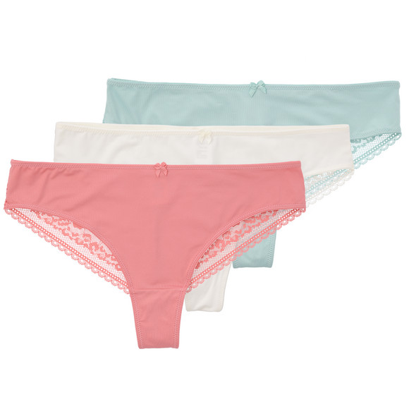 3 Damen Strings mit Spitze