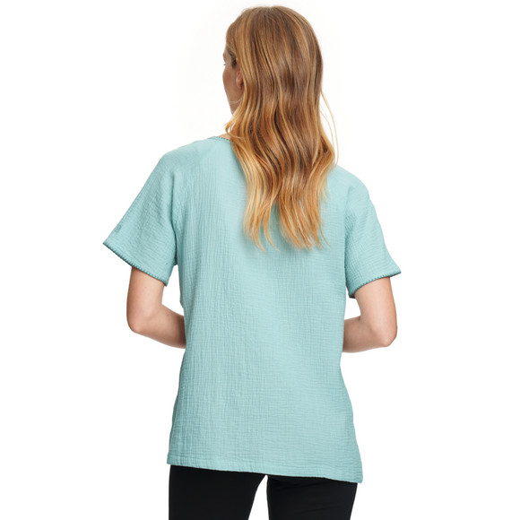 Damen Musselin-Schlafshirt mit V-Ausschnitt