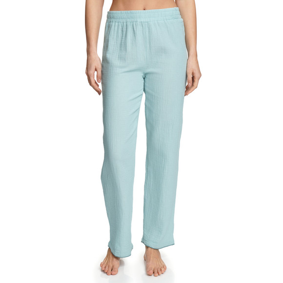 Damen Musselin-Schlafhose mit Elastikbund