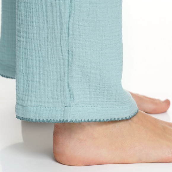 Damen Musselin-Schlafhose mit Elastikbund