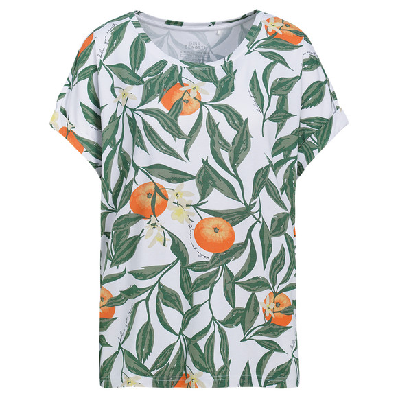 Damen T-Shirt aus einem Viskose-Mix dunkelgrün / weiss