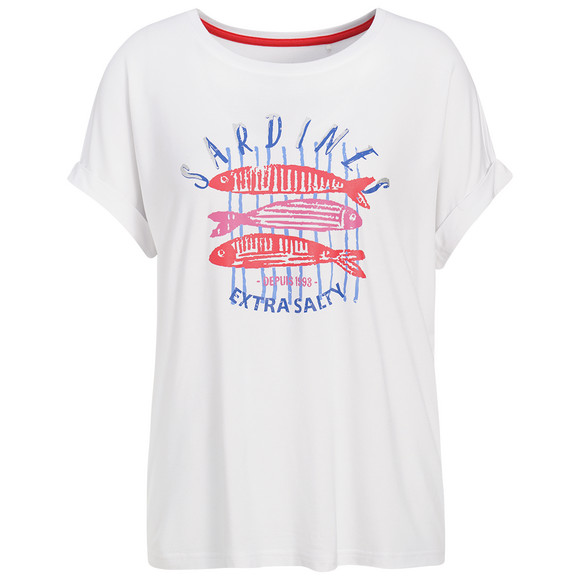 Damen T-Shirt aus Viskose-Mix weiss