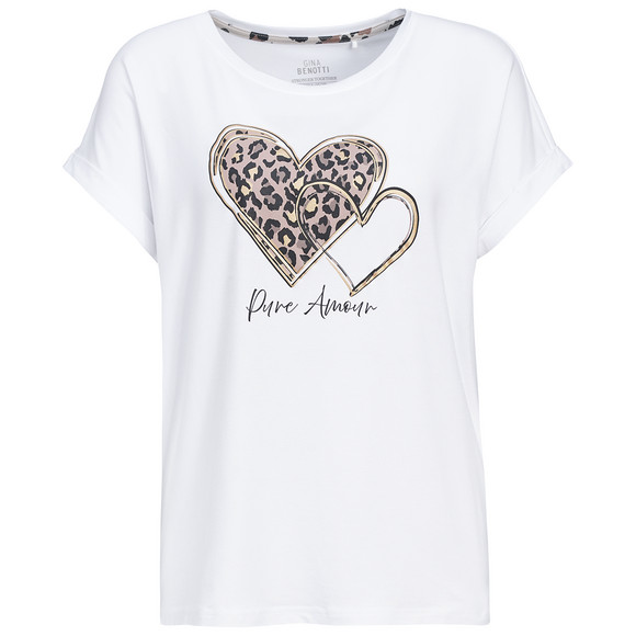 Damen T-Shirt aus Viskose-Mix weiss