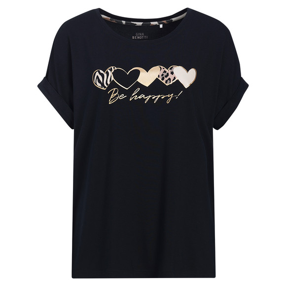 Damen T-Shirt aus Viskose-Mix schwarz