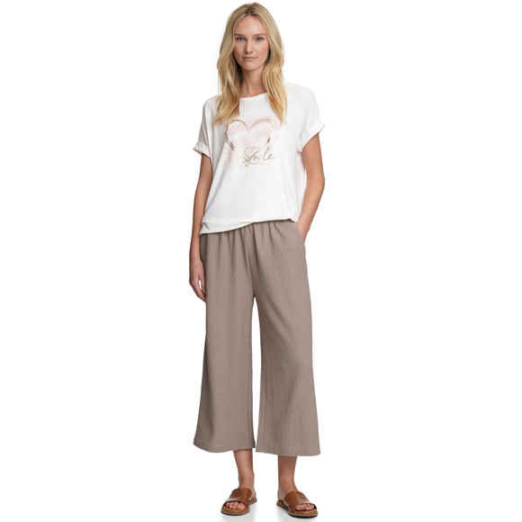 Damen Culotte mit strukturiertem Material