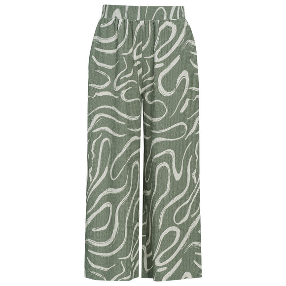 Damen Culotte mit Allover-Muster dunkelgrün