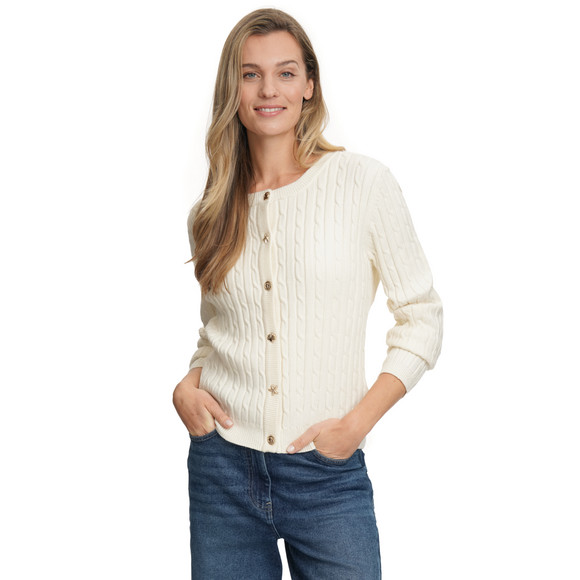 Damen Strickjacke mit Zopfmuster