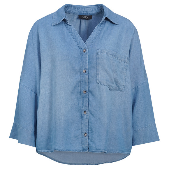 Damen Hemdbluse mit kurzen Ärmeln