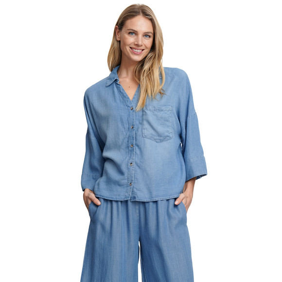 Damen Hemdbluse mit kurzen Ärmeln