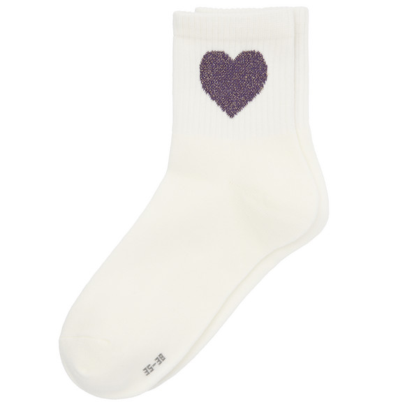 1 Paar Damen Tennissocken mit Herz-Motiv