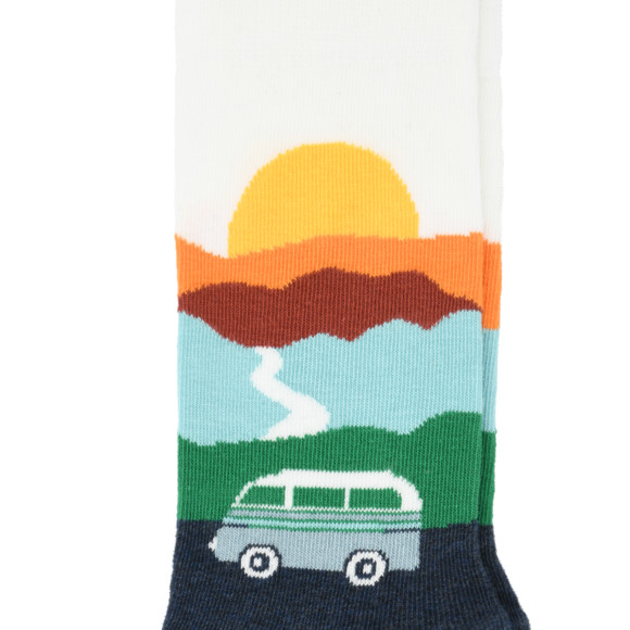 1 paar herensokken met landschapsmotief