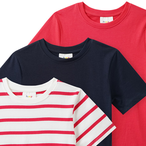 3 Jungen T-Shirts im Basic-Look