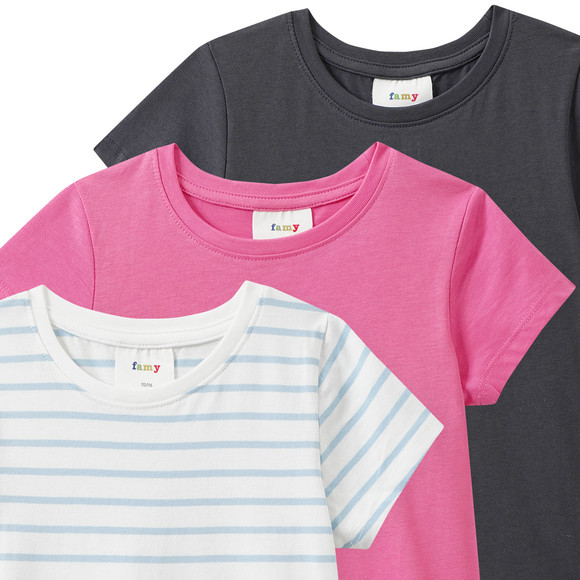3 Mädchen T-Shirts im Basic-Look