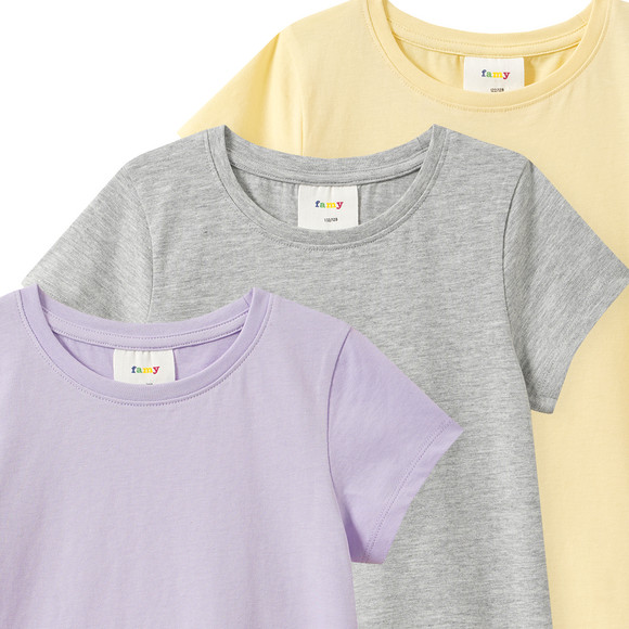 3 Mädchen T-Shirts im Basic-Look