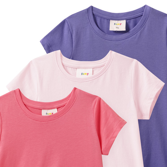 3 Mädchen T-Shirts im Basic-Look
