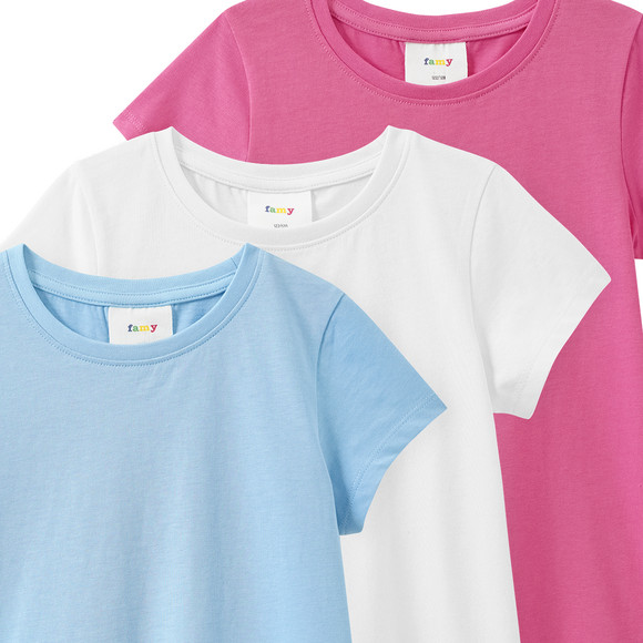 3 Mädchen T-Shirts im Basic-Look