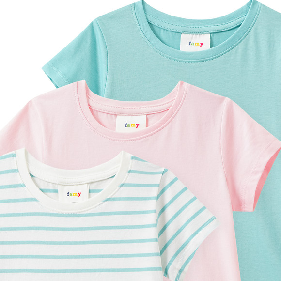 3 Mädchen T-Shirts im Basic-Look