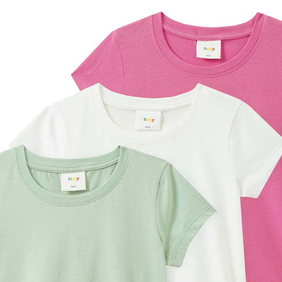 3 Mädchen T-Shirts im Basic-Look