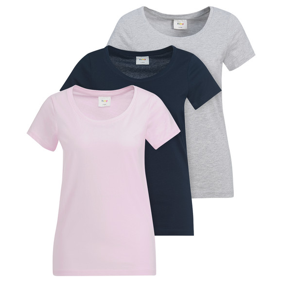 3 Damen T-Shirts im Basic-Look