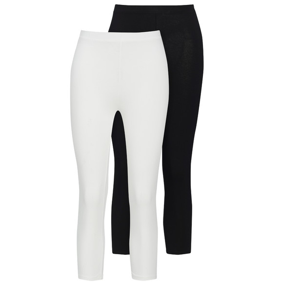 2 Damen 3/4-Leggings unifarben