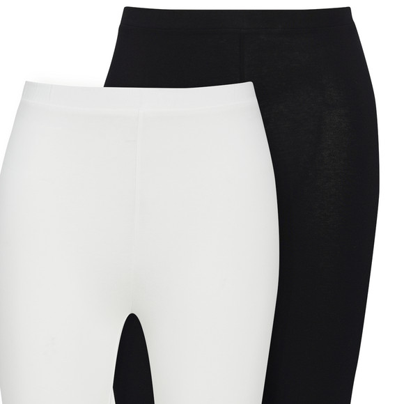2 Damen 3/4-Leggings unifarben