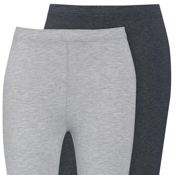2 Damen 3/4-Leggings unifarben