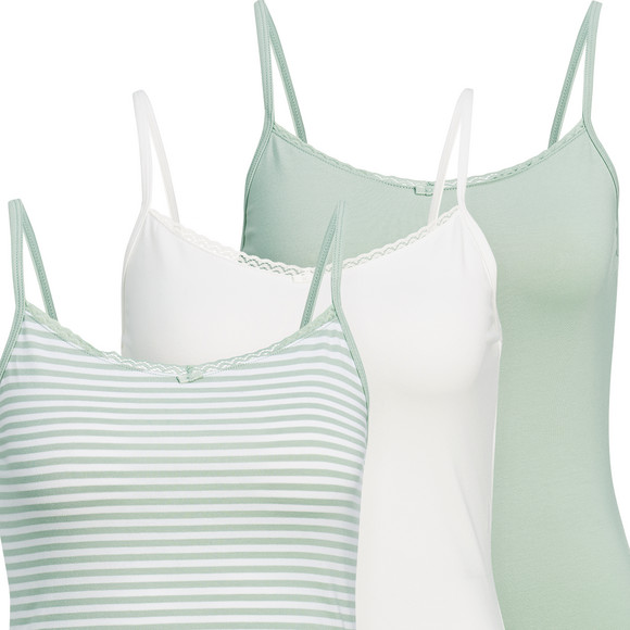 3 Damen Unterhemden mit Spitze