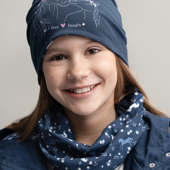 Mädchen Snood mit Pferde-Allover