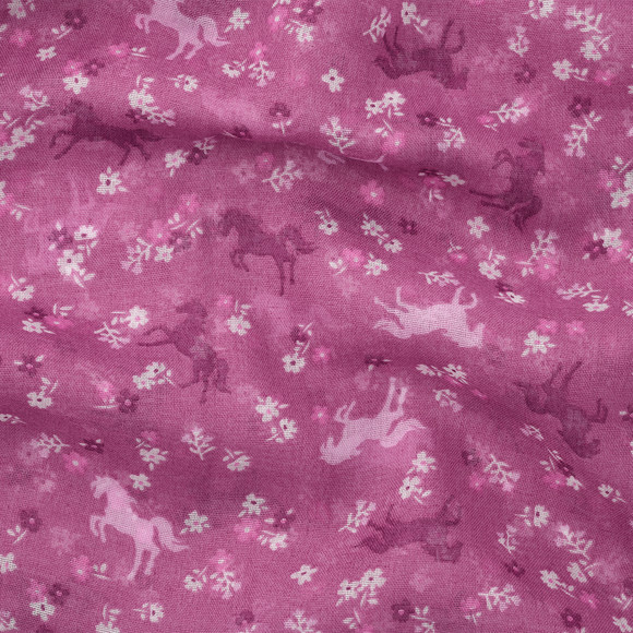 Mädchen Rundschal mit Pferde-Allover