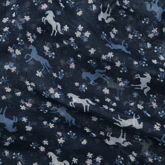 Mädchen Rundschal mit Pferde-Allover